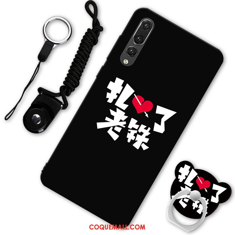 Étui Huawei P20 Pro Protection Créatif Téléphone Portable, Coque Huawei P20 Pro Noir Délavé En Daim