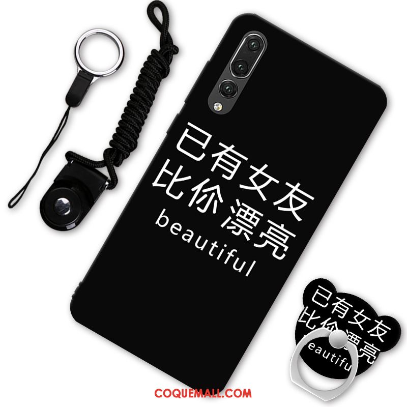 Étui Huawei P20 Pro Protection Créatif Téléphone Portable, Coque Huawei P20 Pro Noir Délavé En Daim