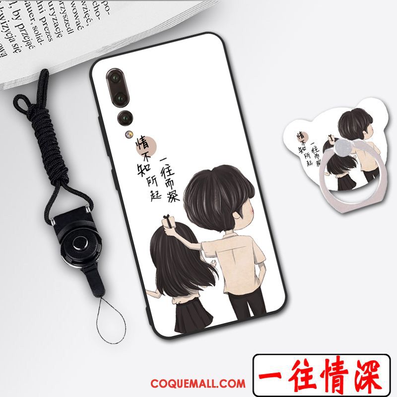 Étui Huawei P20 Pro Protection Personnalité Cou Suspendu, Coque Huawei P20 Pro Ornements Suspendus Multicolore Beige