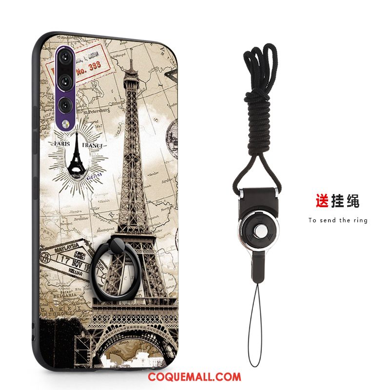 Étui Huawei P20 Pro Téléphone Portable Fluide Doux Anneau, Coque Huawei P20 Pro Gris Tout Compris