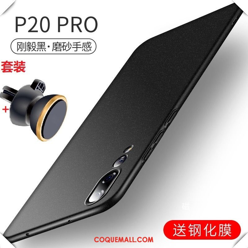 Étui Huawei P20 Pro Téléphone Portable Noir Magnétisme, Coque Huawei P20 Pro Difficile Très Mince