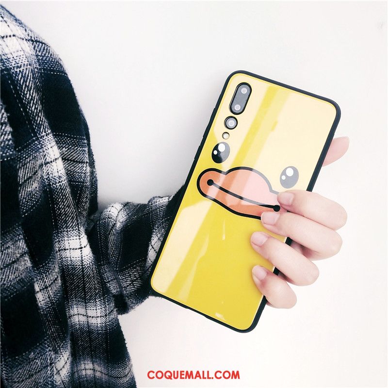 Étui Huawei P20 Pro Téléphone Portable Protection Amoureux, Coque Huawei P20 Pro Miroir Jaune