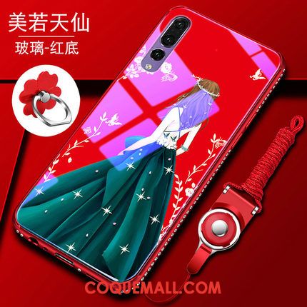 Étui Huawei P20 Pro Verre Rouge Tout Compris, Coque Huawei P20 Pro Strass Silicone