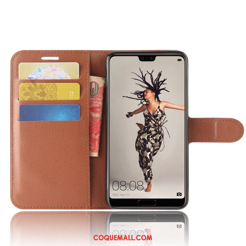 Étui Huawei P20 Protection Téléphone Portable Clamshell, Coque Huawei P20 Étui En Cuir Braun