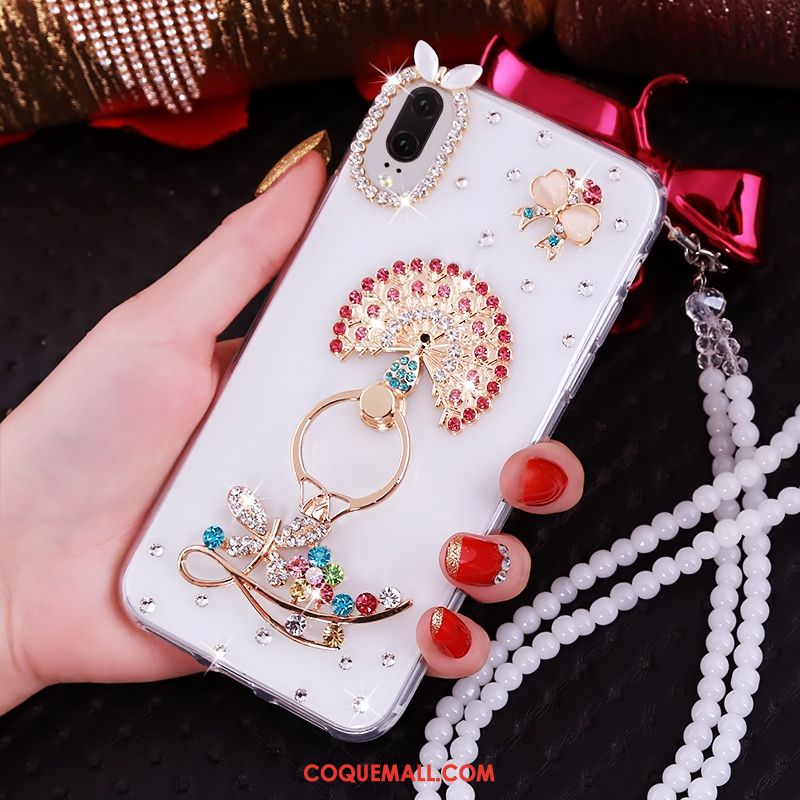 Étui Huawei P20 Rose Luxe Téléphone Portable, Coque Huawei P20 Strass