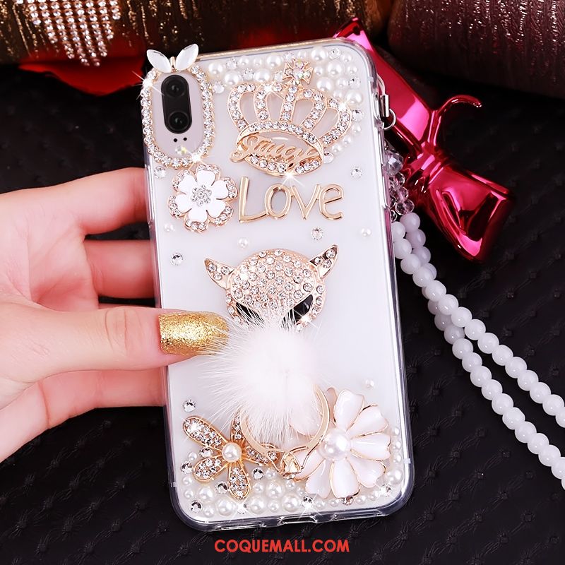 Étui Huawei P20 Rose Luxe Téléphone Portable, Coque Huawei P20 Strass