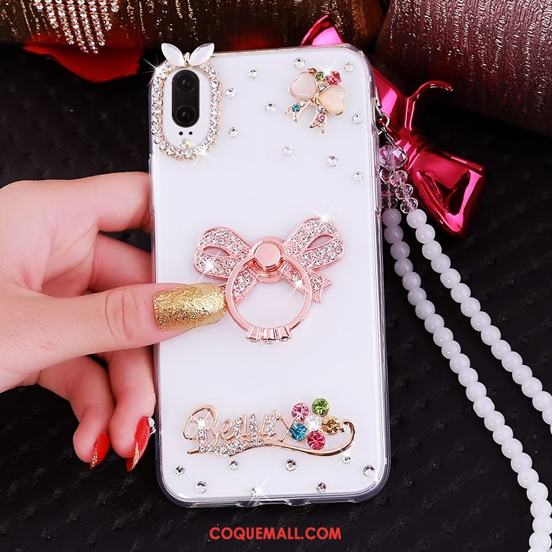 Étui Huawei P20 Rose Luxe Téléphone Portable, Coque Huawei P20 Strass