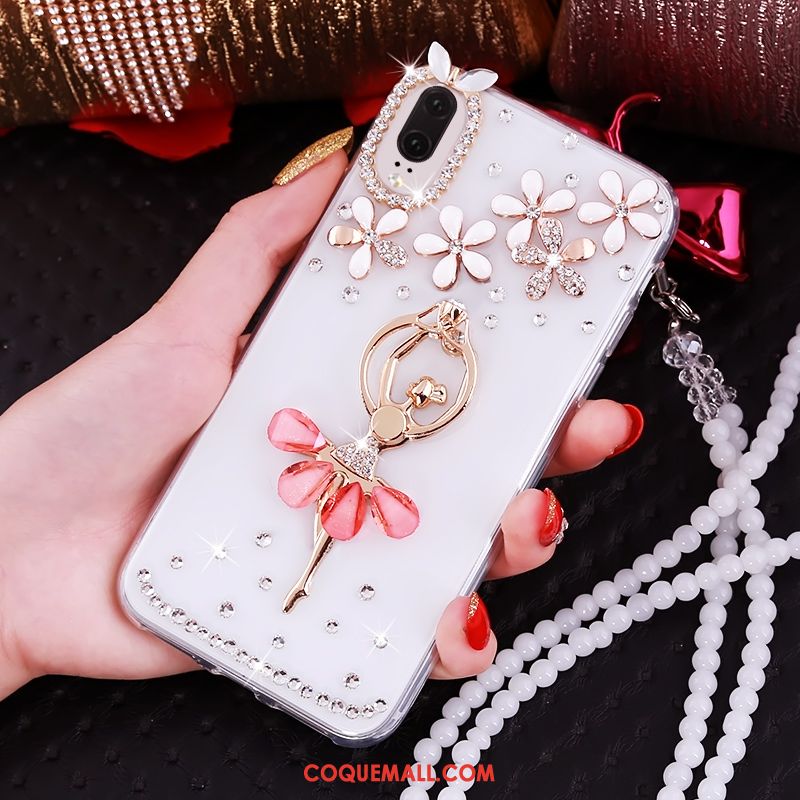 Étui Huawei P20 Rose Luxe Téléphone Portable, Coque Huawei P20 Strass