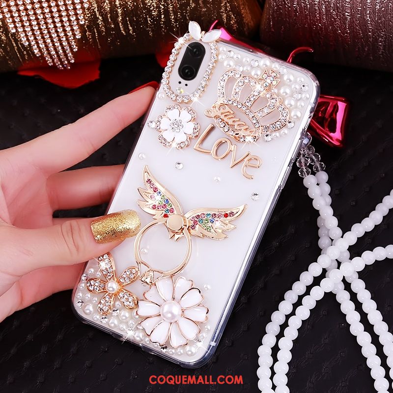 Étui Huawei P20 Rose Luxe Téléphone Portable, Coque Huawei P20 Strass