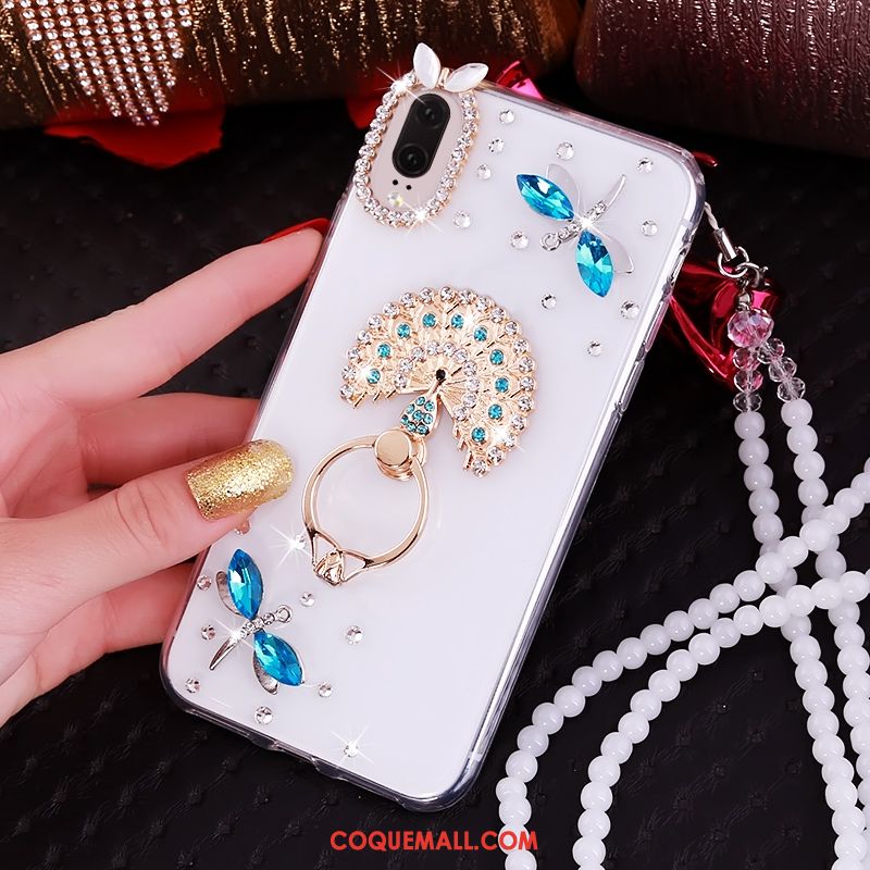 Étui Huawei P20 Rose Luxe Téléphone Portable, Coque Huawei P20 Strass