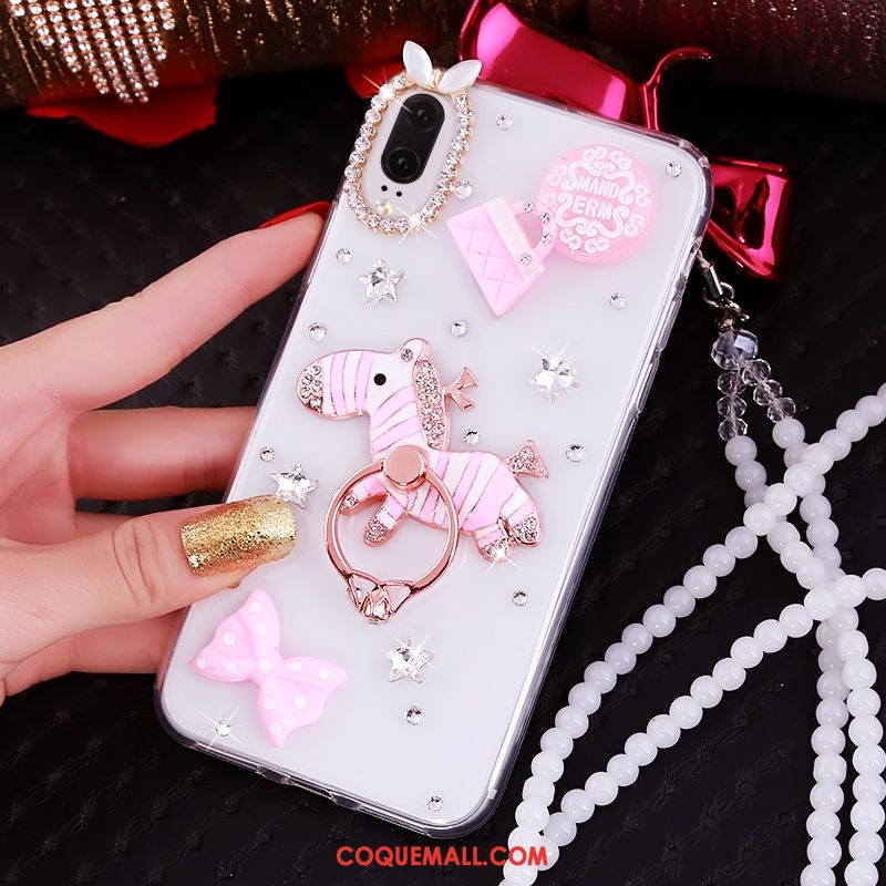 Étui Huawei P20 Rose Luxe Téléphone Portable, Coque Huawei P20 Strass