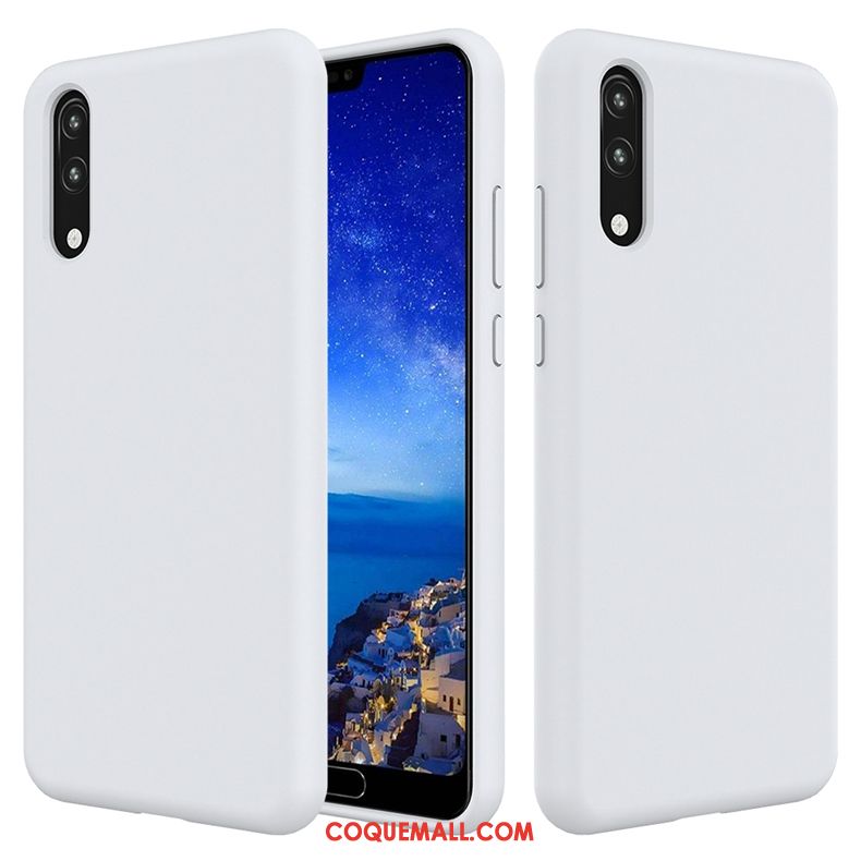 Étui Huawei P20 Rouge Blanc Simple, Coque Huawei P20 Silicone Téléphone Portable