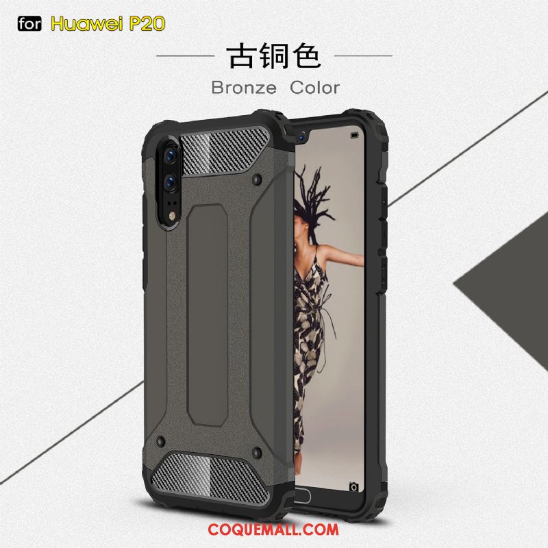 Étui Huawei P20 Trois Défenses Accessoires Blanc, Coque Huawei P20 Ballon Pu