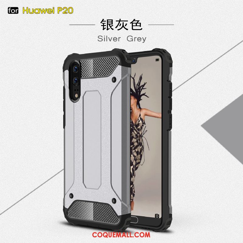 Étui Huawei P20 Trois Défenses Accessoires Blanc, Coque Huawei P20 Ballon Pu