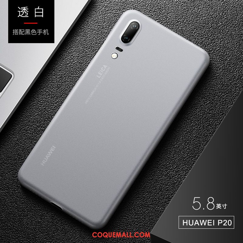 Étui Huawei P20 Très Mince Fluide Doux Nouveau, Coque Huawei P20 Élégant Transparent Nackte Farbe