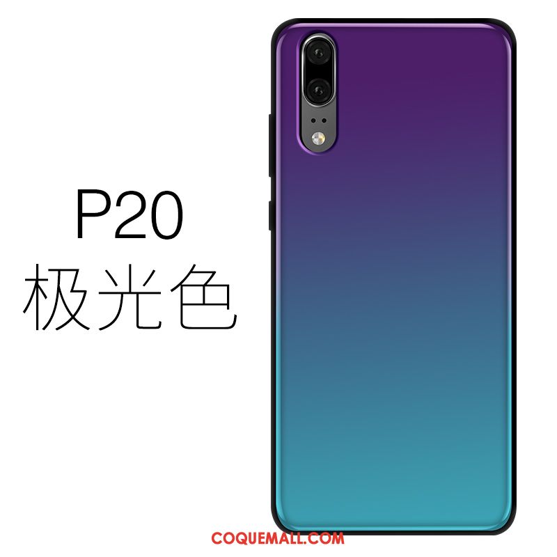 Étui Huawei P20 Très Mince Téléphone Portable Bleu, Coque Huawei P20 Silicone Verre
