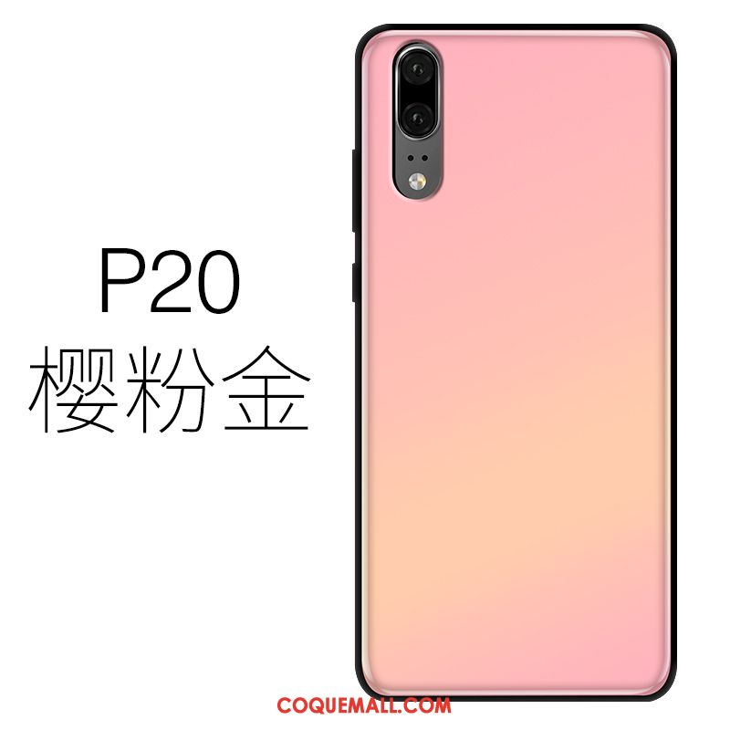 Étui Huawei P20 Très Mince Téléphone Portable Bleu, Coque Huawei P20 Silicone Verre