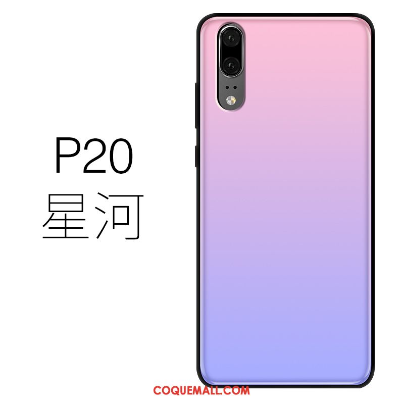 Étui Huawei P20 Très Mince Téléphone Portable Bleu, Coque Huawei P20 Silicone Verre