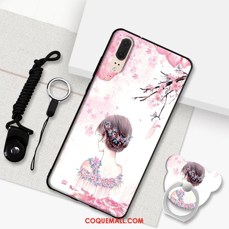 Étui Huawei P20 Téléphone Portable Fluide Doux Cou Suspendu, Coque Huawei P20 Dessin Animé Tout Compris