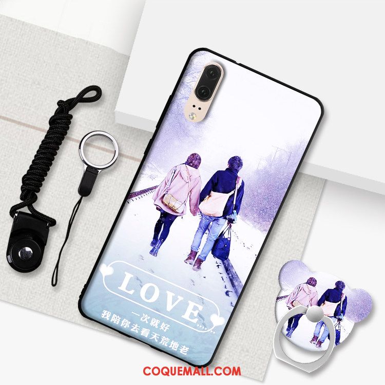 Étui Huawei P20 Téléphone Portable Fluide Doux Cou Suspendu, Coque Huawei P20 Dessin Animé Tout Compris