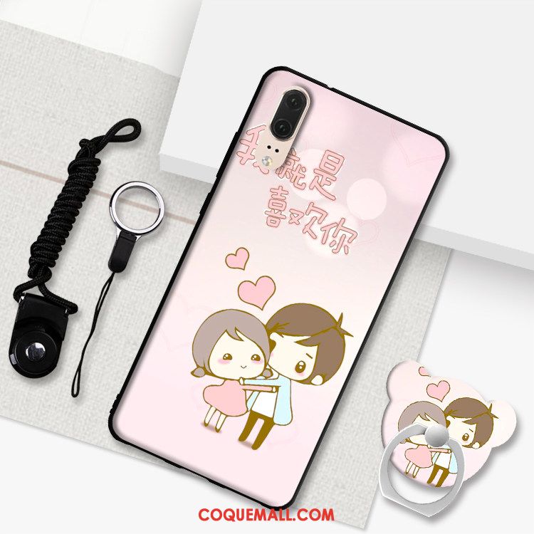 Étui Huawei P20 Téléphone Portable Fluide Doux Cou Suspendu, Coque Huawei P20 Dessin Animé Tout Compris