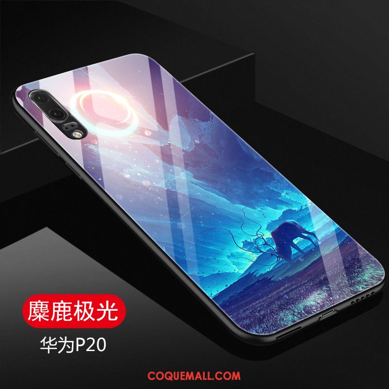 Étui Huawei P20 Téléphone Portable Incassable Violet, Coque Huawei P20 Verre Tendance