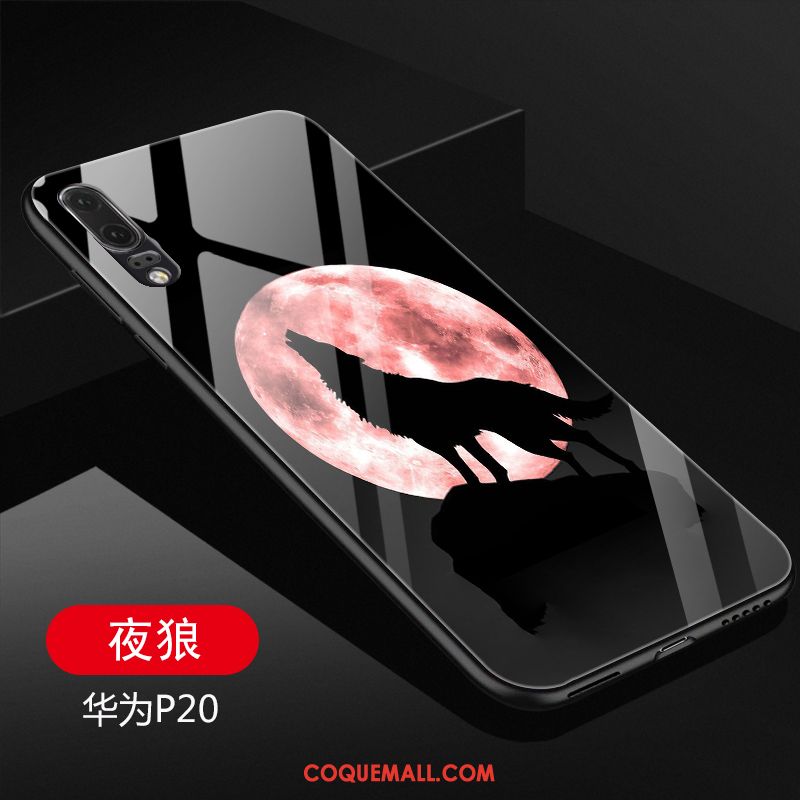 Étui Huawei P20 Téléphone Portable Incassable Violet, Coque Huawei P20 Verre Tendance