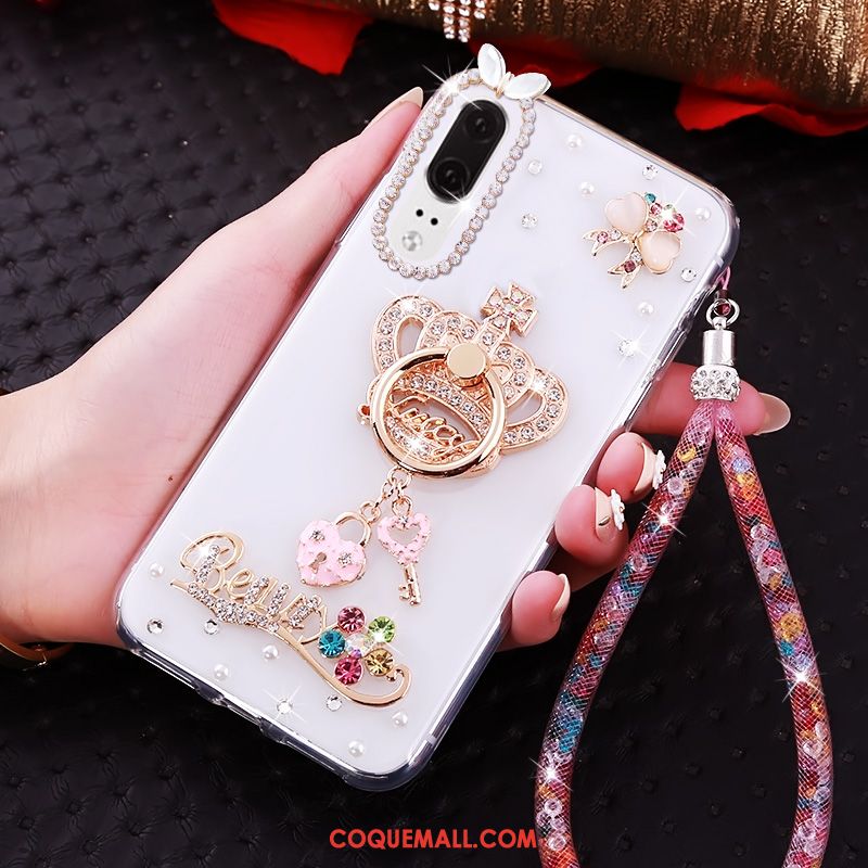 Étui Huawei P20 Téléphone Portable Rose Mode, Coque Huawei P20 Tendance Noir