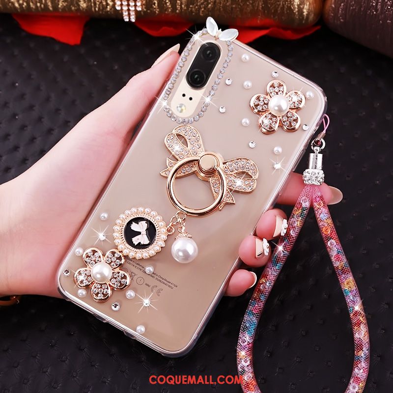 Étui Huawei P20 Téléphone Portable Rose Mode, Coque Huawei P20 Tendance Noir