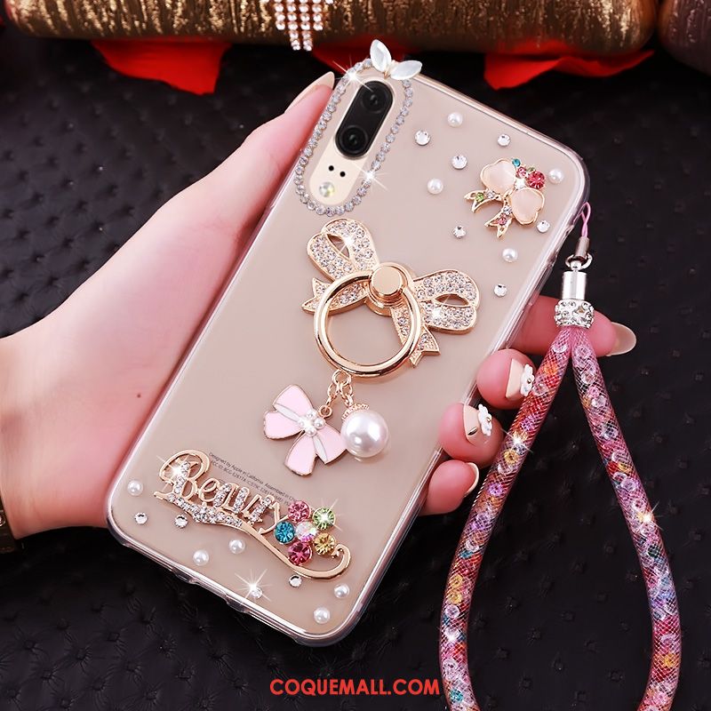 Étui Huawei P20 Téléphone Portable Rose Mode, Coque Huawei P20 Tendance Noir