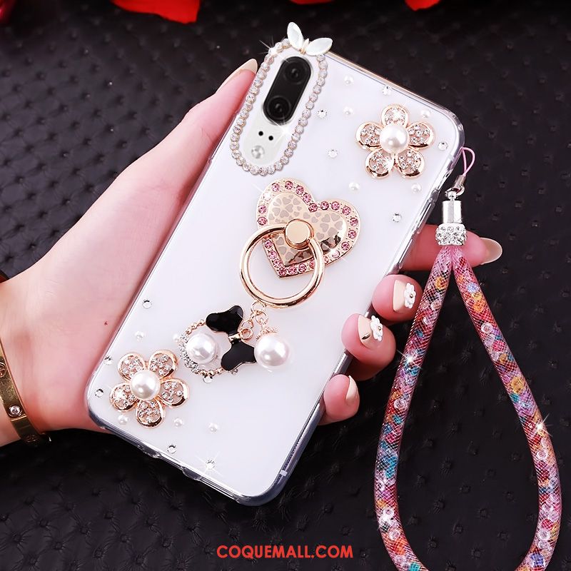 Étui Huawei P20 Téléphone Portable Rose Mode, Coque Huawei P20 Tendance Noir