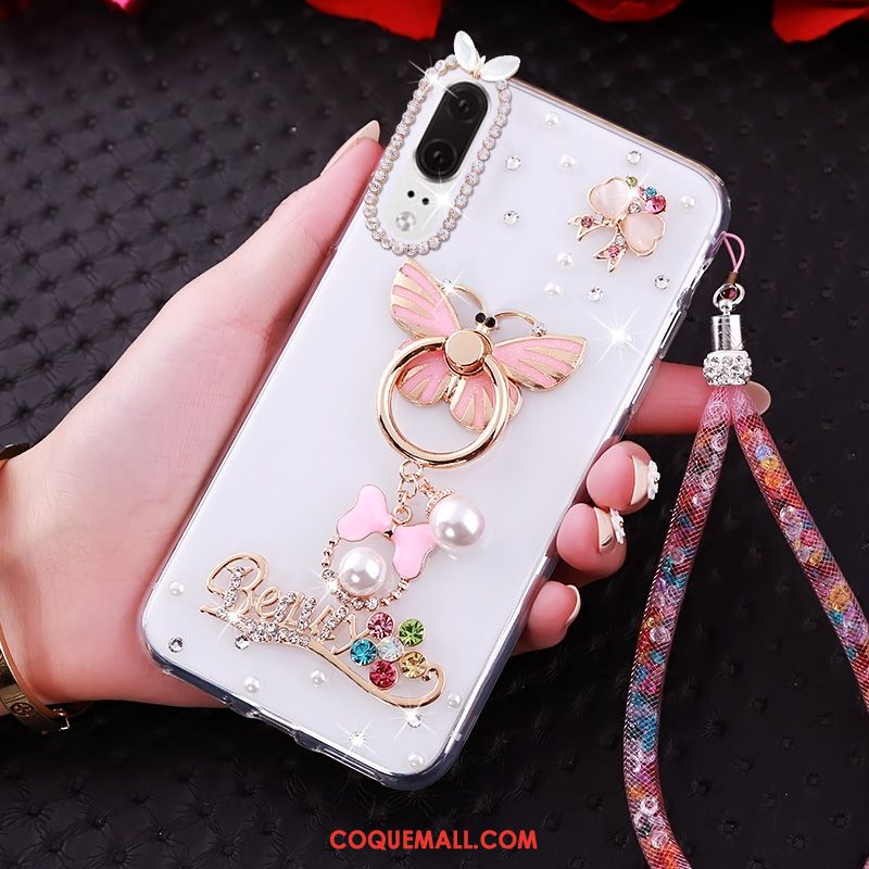 Étui Huawei P20 Téléphone Portable Rose Mode, Coque Huawei P20 Tendance Noir