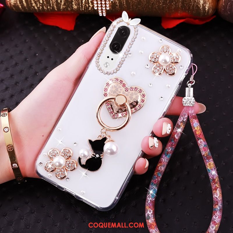 Étui Huawei P20 Téléphone Portable Rose Mode, Coque Huawei P20 Tendance Noir