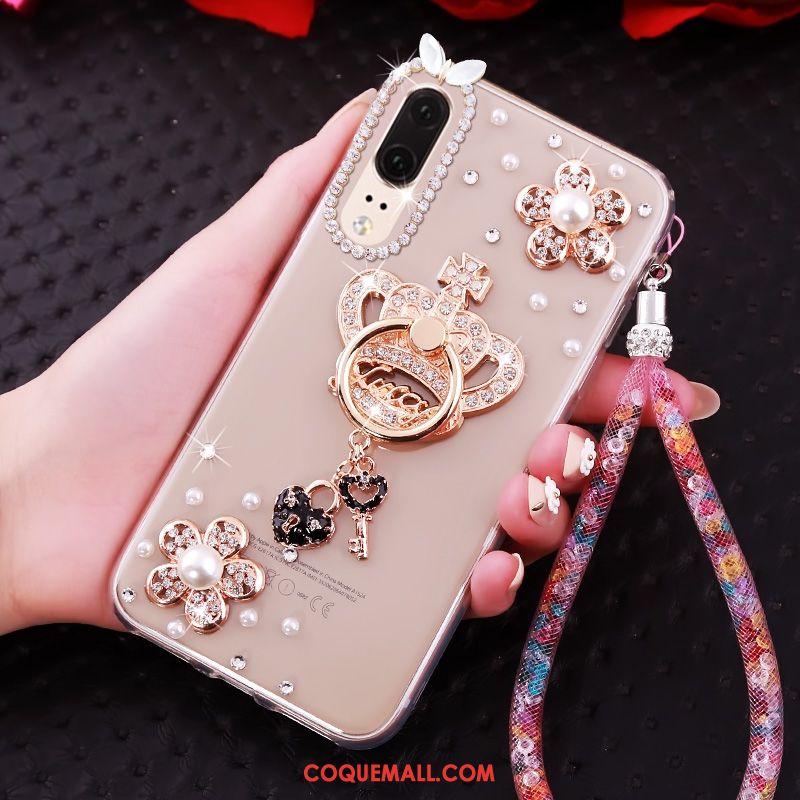 Étui Huawei P20 Téléphone Portable Rose Mode, Coque Huawei P20 Tendance Noir