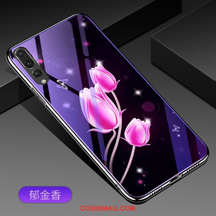 Étui Huawei P20 Verre Créatif Téléphone Portable, Coque Huawei P20 Violet Tendance
