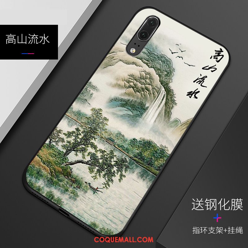 Étui Huawei P20 Vert Fluide Doux Téléphone Portable, Coque Huawei P20 Personnalisé Modèle