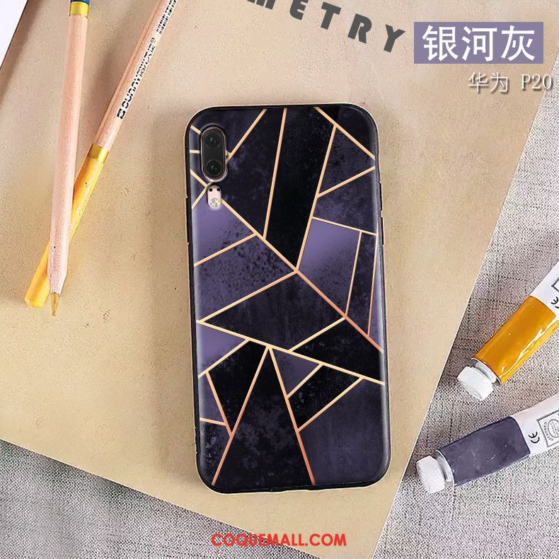Étui Huawei P20 Violet Ornements Suspendus Téléphone Portable, Coque Huawei P20 Fluide Doux Personnalité