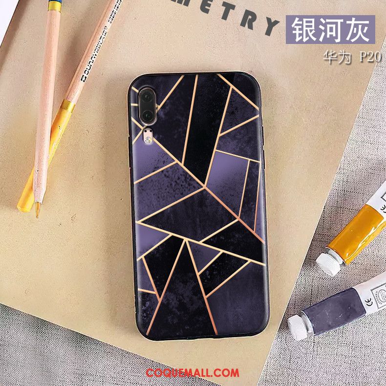 Étui Huawei P20 Violet Ornements Suspendus Téléphone Portable, Coque Huawei P20 Fluide Doux Personnalité