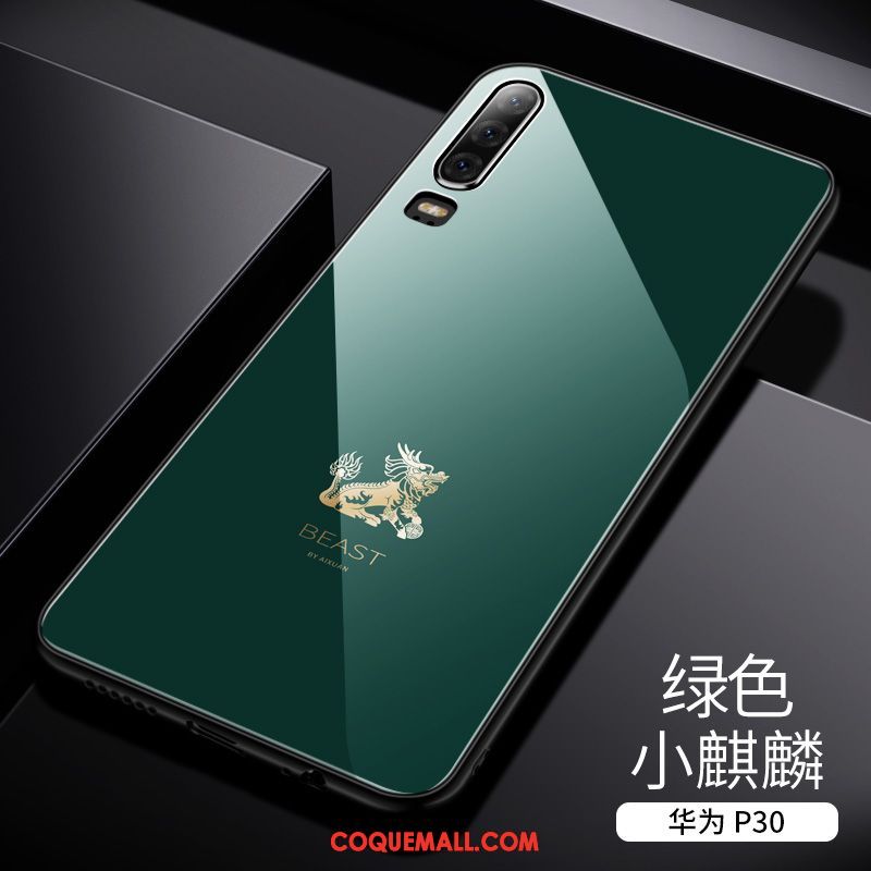 Étui Huawei P30 Bleu Personnalité Miroir, Coque Huawei P30 Téléphone Portable Protection