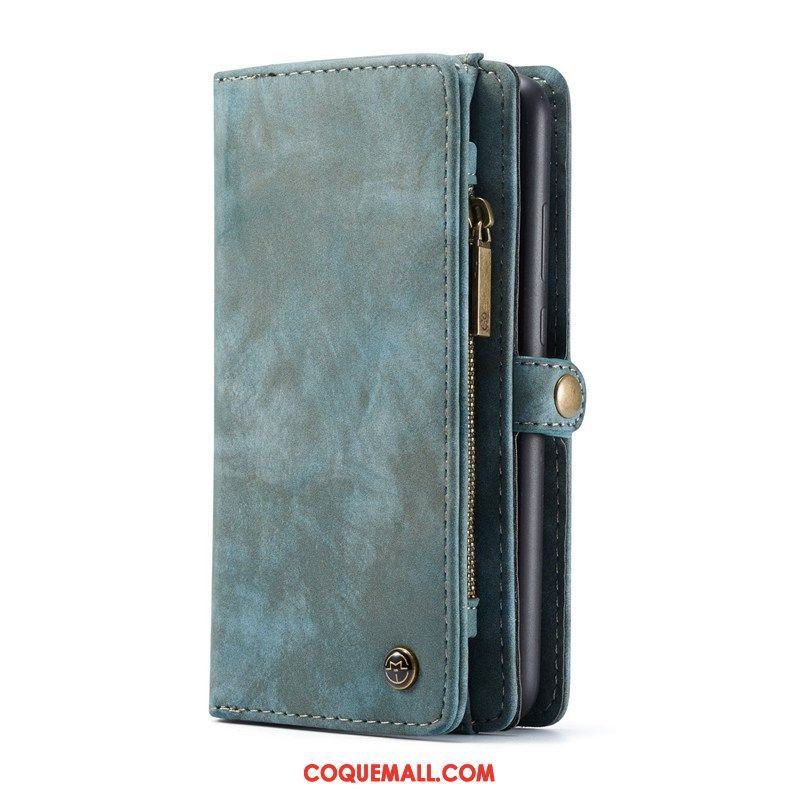 Étui Huawei P30 Bleu Portefeuille En Cuir, Coque Huawei P30 Protection Sac Carte