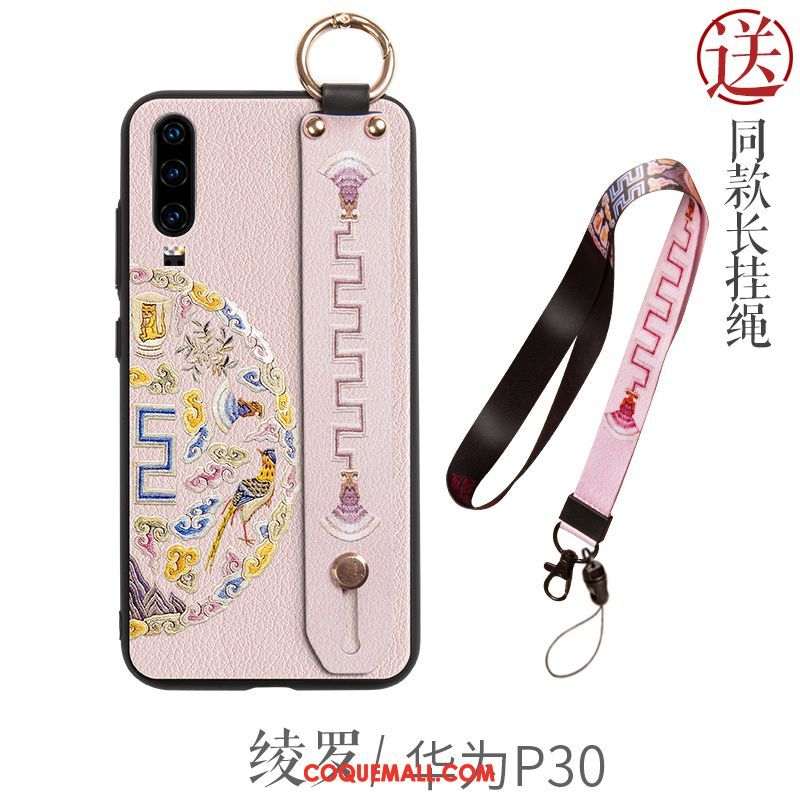 Étui Huawei P30 Créatif Support Silicone, Coque Huawei P30 Style Chinois Incassable