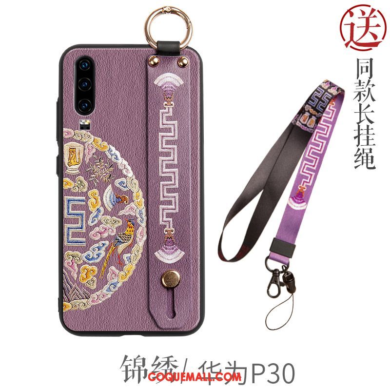 Étui Huawei P30 Créatif Support Silicone, Coque Huawei P30 Style Chinois Incassable