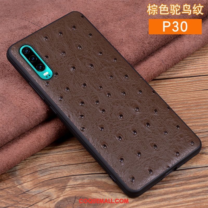 Étui Huawei P30 Cuir Véritable Crocodile Modèle Très Mince, Coque Huawei P30 En Cuir Marque De Tendance