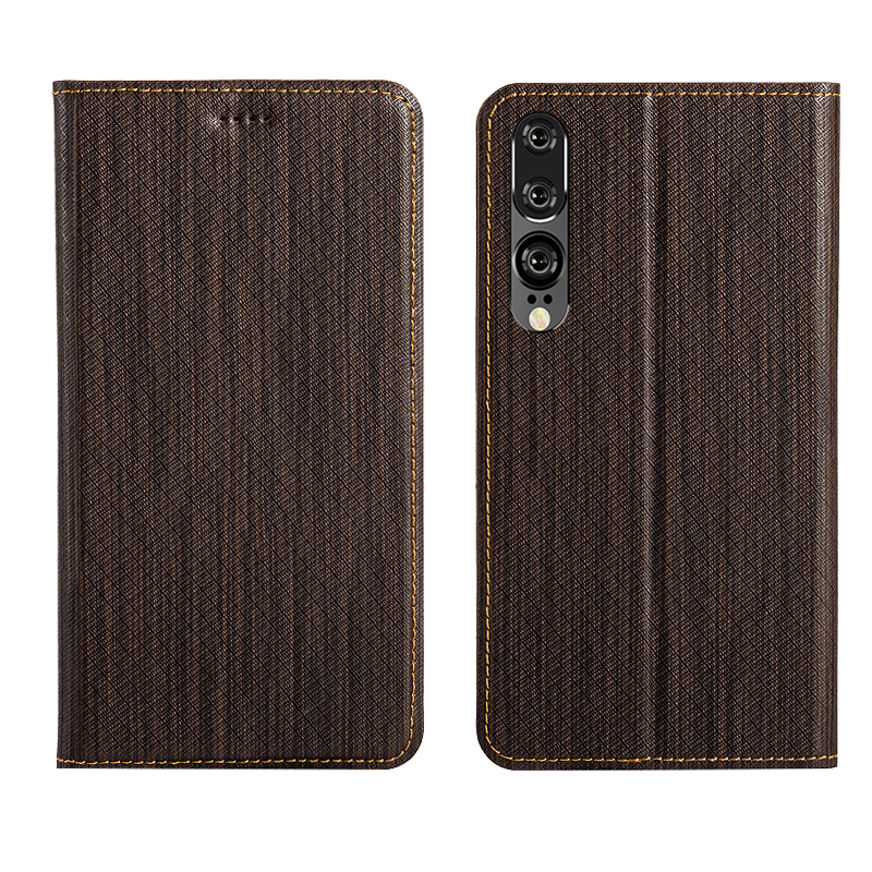 Étui Huawei P30 Cuir Véritable Nouveau Téléphone Portable, Coque Huawei P30 Protection Incassable Braun