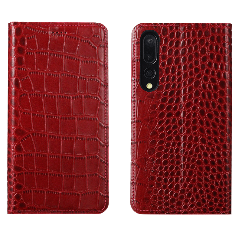 Étui Huawei P30 Incassable Modèle Fleurie Rouge, Coque Huawei P30 En Cuir Protection