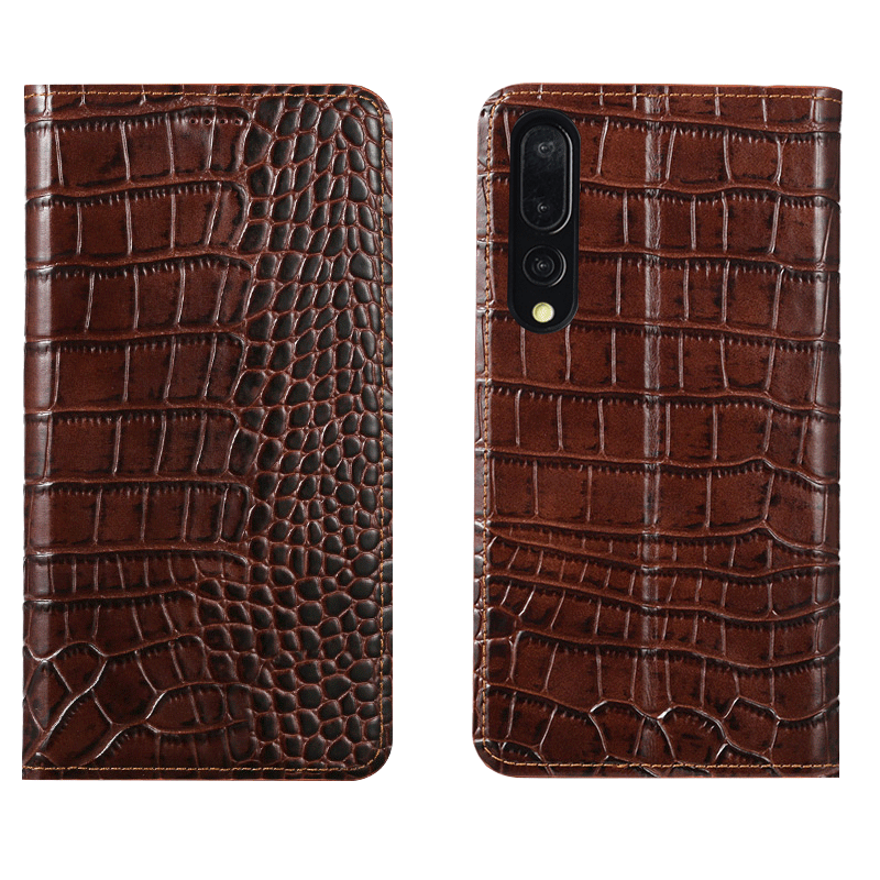 Étui Huawei P30 Incassable Modèle Fleurie Rouge, Coque Huawei P30 En Cuir Protection