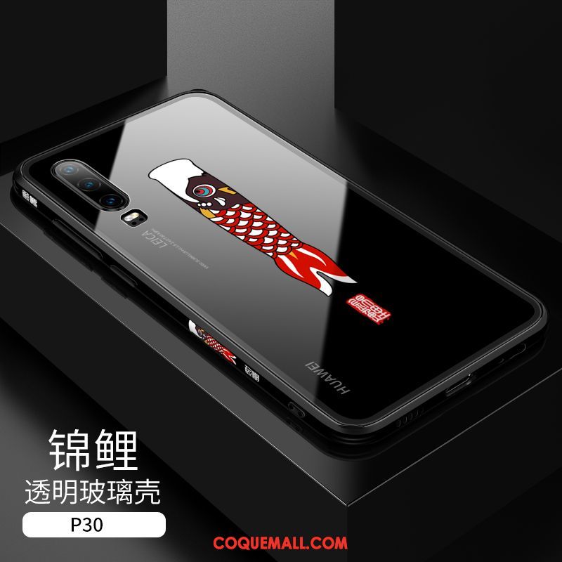 Étui Huawei P30 Incassable Téléphone Portable Noir, Coque Huawei P30 Tout Compris Transparent