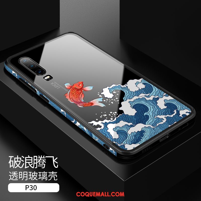 Étui Huawei P30 Incassable Téléphone Portable Noir, Coque Huawei P30 Tout Compris Transparent
