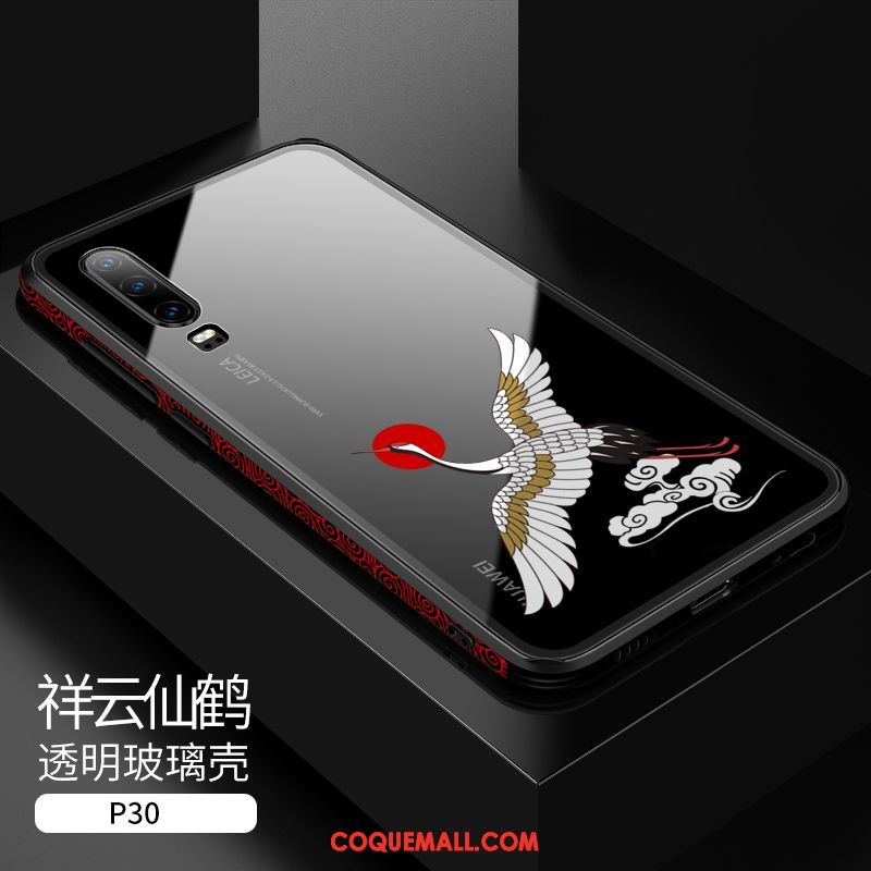 Étui Huawei P30 Incassable Téléphone Portable Noir, Coque Huawei P30 Tout Compris Transparent