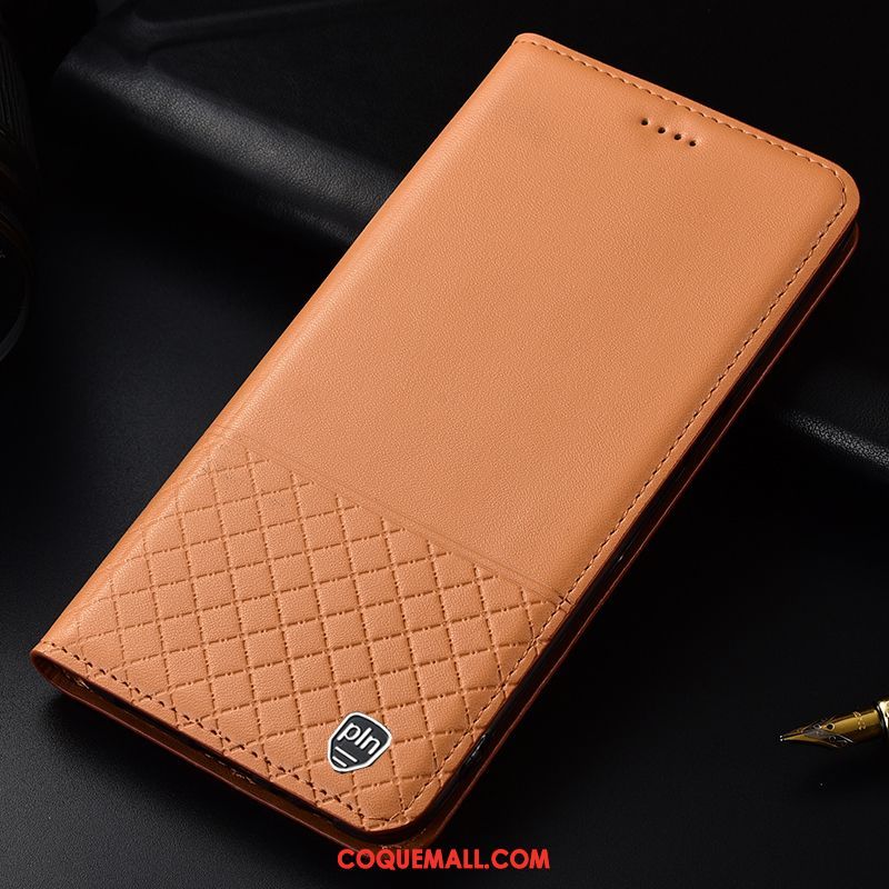 Étui Huawei P30 Jaune Clamshell Incassable, Coque Huawei P30 En Cuir Fluide Doux